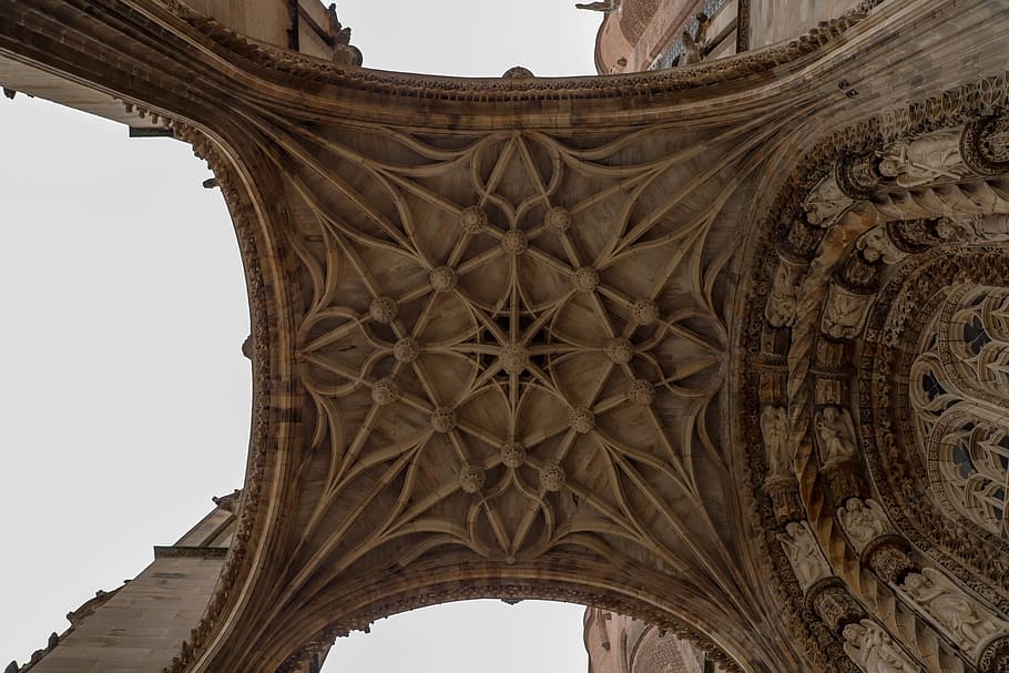 architecture, sky, ceiling, sculpture, medieval, cathedral HD wallpaper