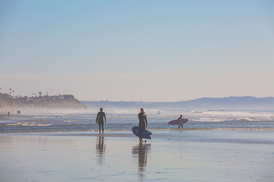 beach, ocean, surf, wide, water, sky, sea, scenics - nature HD wallpaper