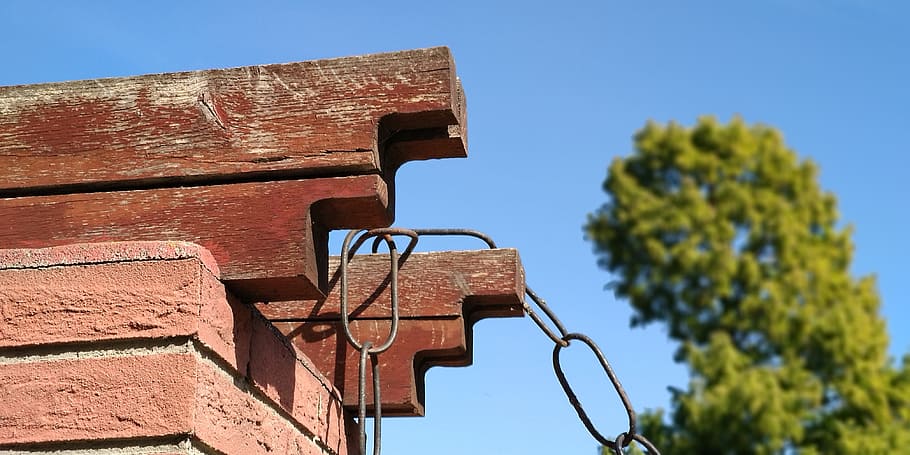 chain, wood, sky, rusty, structure, chains, architecture, no people HD wallpaper
