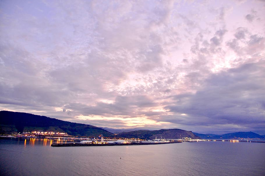 sunset, bilbao, ria, euskadi, sky, panorama, tourism, vizcaya HD wallpaper