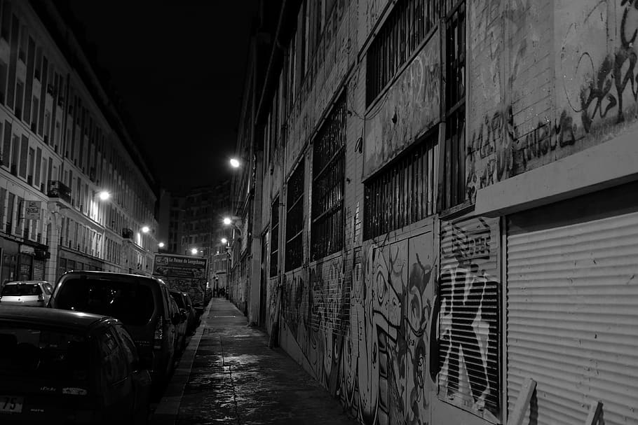 street, paris, france, graffiti, black and white, street artandsoul, HD wallpaper