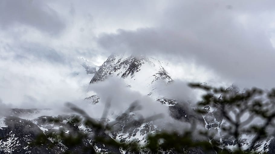 nature, outdoors, mountain range, ice, peak, snow, weather HD wallpaper