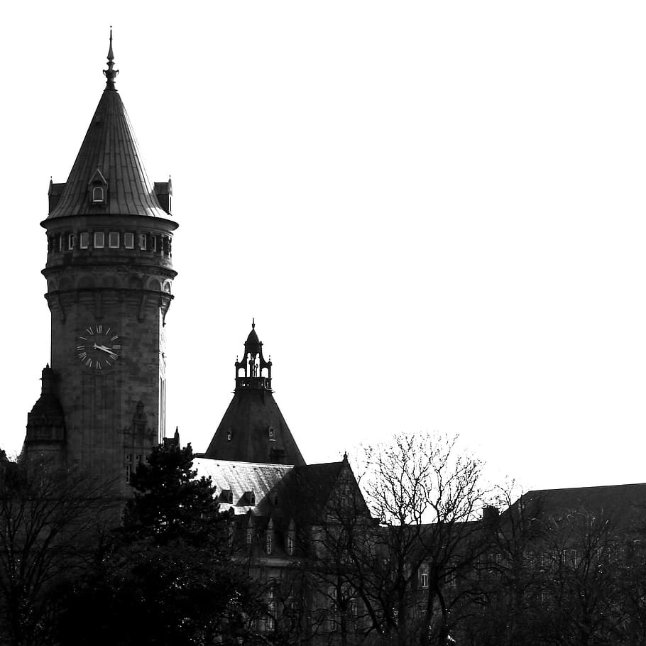 luxembourg, tower, clock, building exterior, architecture, built structure HD wallpaper