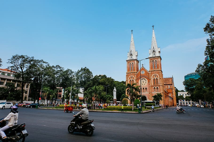 vietnam, ho chi minh city, church, notre dame, asia, saigon, HD wallpaper