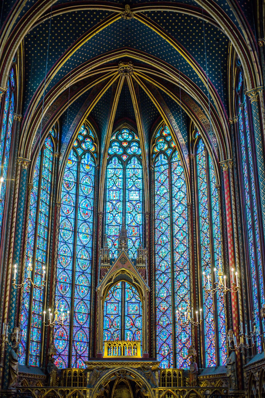 blue mosaic wall building, belief, religion, architecture, built structure HD wallpaper