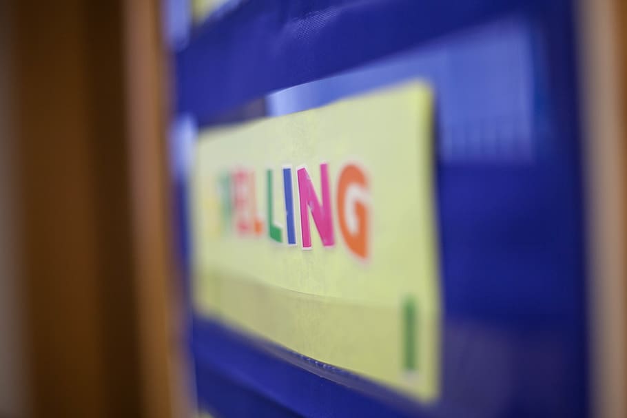 school, spelling, english, close-up, selective focus, indoors HD wallpaper