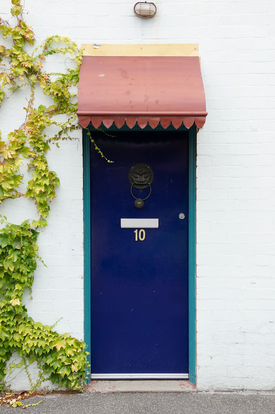 blue, door, number 10, ten, suburbia, entrance, architecture, HD wallpaper