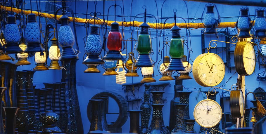 lantern and clock hangs wallpaper, no people, hanging, large group of objects HD wallpaper