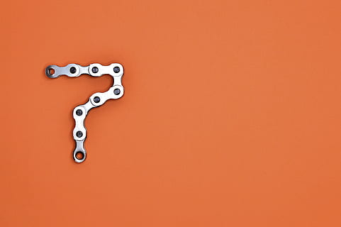 Gray Chain on Orange Surface, 7, art, background, bicycle, character HD wallpaper