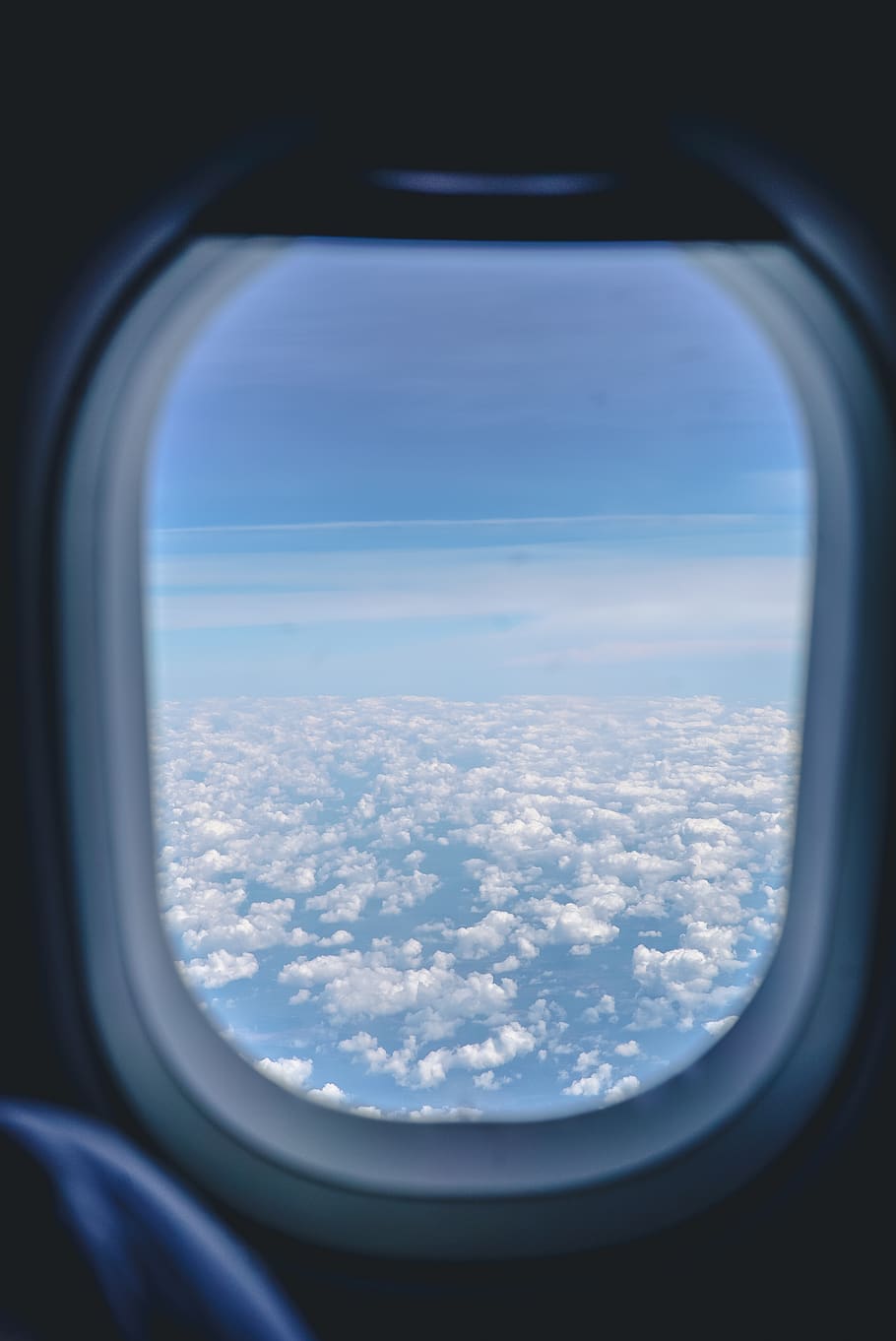 clouds on mid air taken from the inside of a plane at daytiem, HD wallpaper