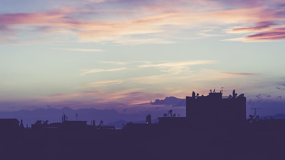 greece, athens, sky, clouds, sunset, rooftop, building exterior HD wallpaper