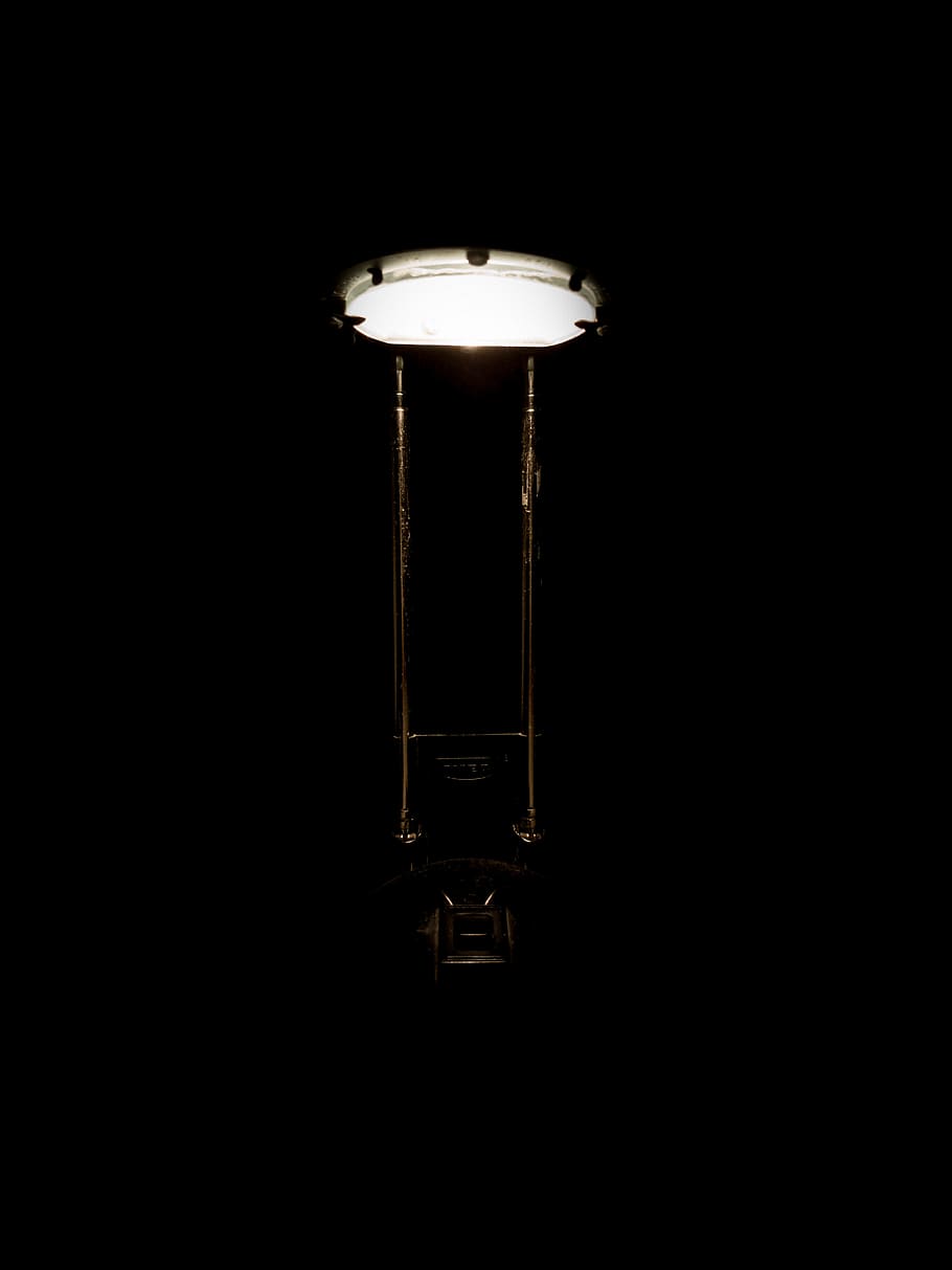 ikea light, ikea lamp, dark desk, desk wallpaper, inside, table, HD wallpaper