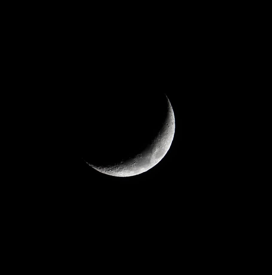 moon, astronomy, crescent moon, darkness, lunar, astrology HD wallpaper