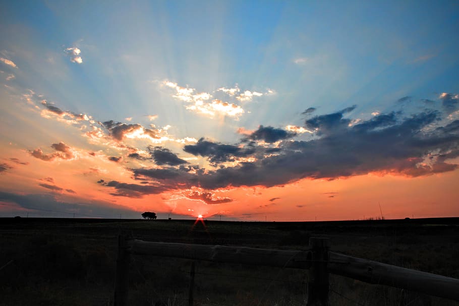 hill, sunset, vista, clouds, sky, cloud - sky, beauty in nature HD wallpaper