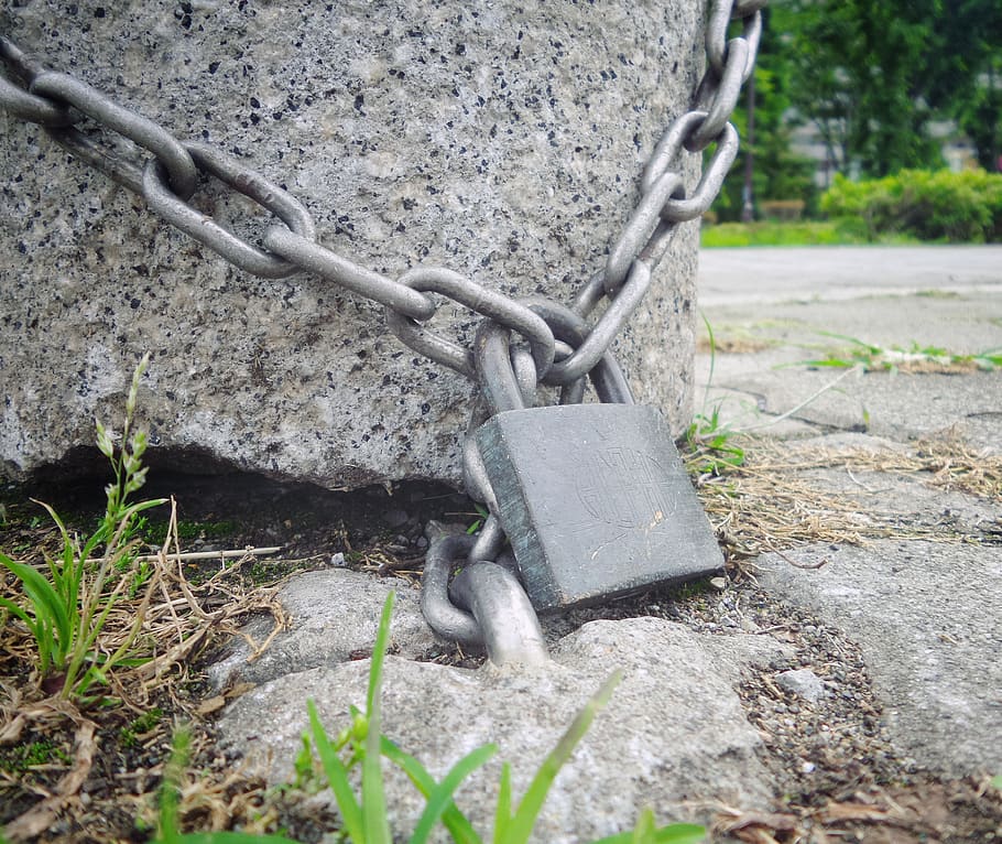 padlock, chain, close, old, security, secure, protect, chained HD wallpaper