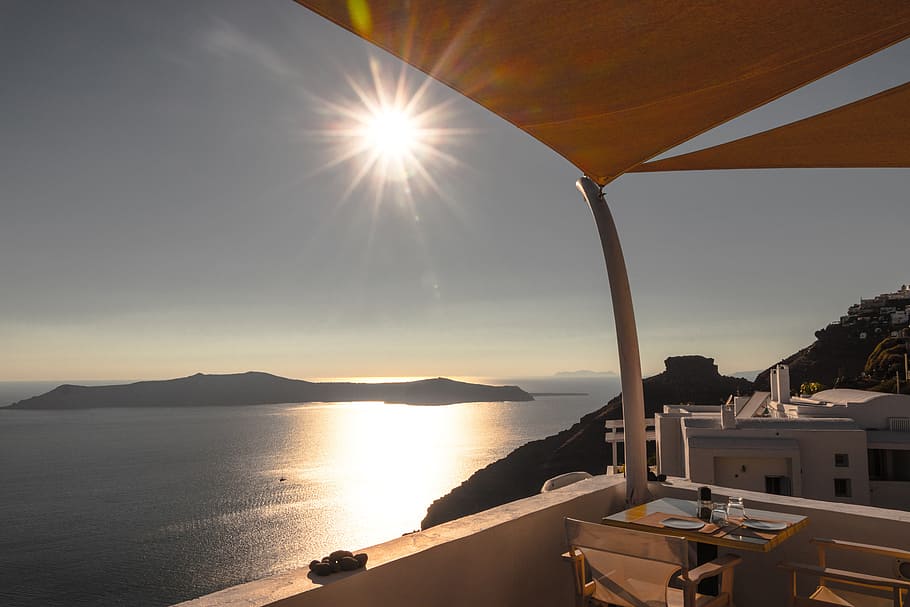 Santorini, Greece, sun, sunset, view, islands, relax, beautiful view HD wallpaper