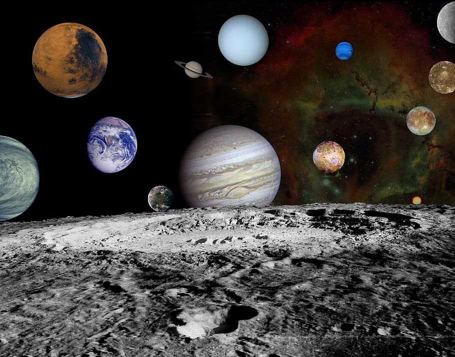 system, solar, nature, lunar, space, planet, earth, moon, uranus HD wallpaper