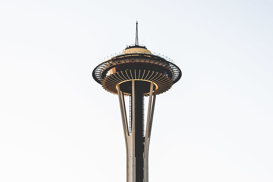 lamp, seattle, space needle, building, architecture, tower HD wallpaper