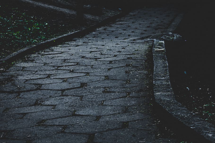gray concrete sidewalk, cobblestone, path, pavement, walkway HD wallpaper