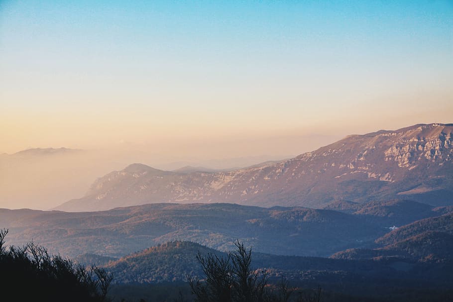 sunset, slovenia, hills, trees, nature, mountain, beauty in nature HD wallpaper