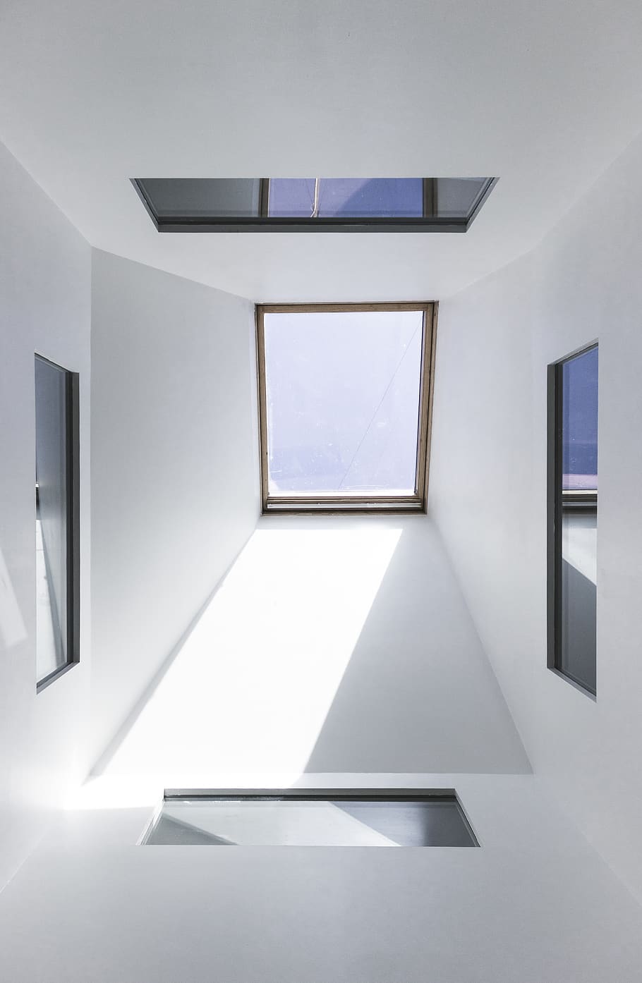 Low-angle Photo of White Painted Room, apartment, architectural HD wallpaper