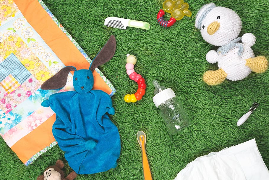 Baby Toys Bottles & Products Photo, Flatlay, Room, grass HD wallpaper