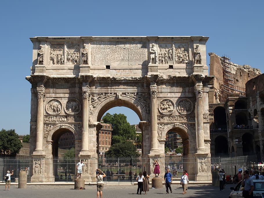 rome, arch of constantine, of via triumphalis from, 2008, architecture