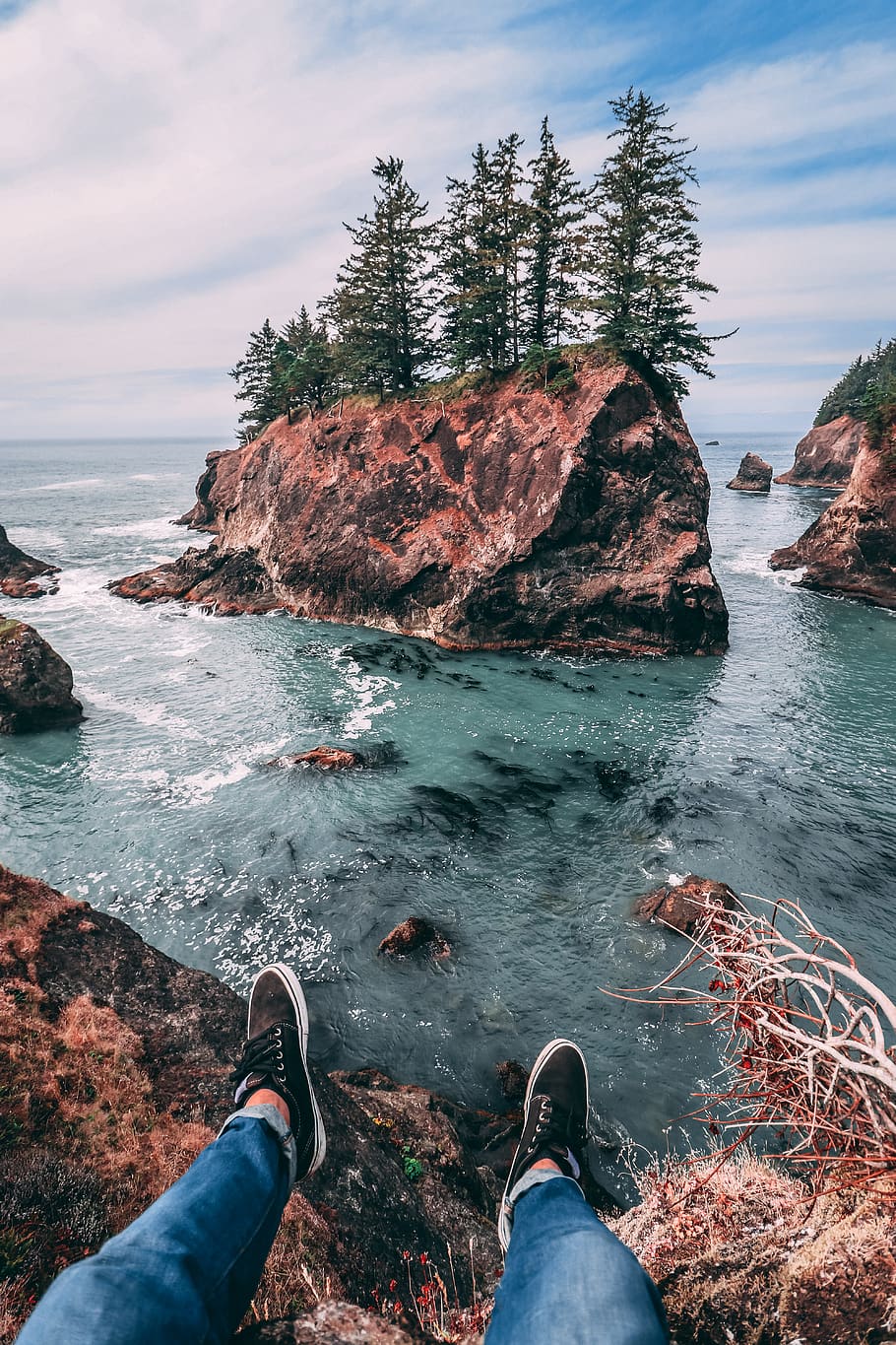 water, low section, human leg, rock, rock - object, real people HD wallpaper