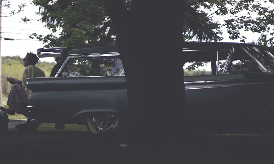 rustic, retro, hipster, vintage, car, cadillac, wagon, mode of transportation HD wallpaper