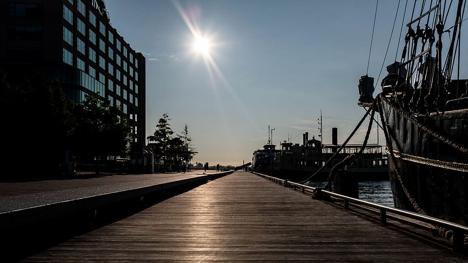 morning, sunrise, boat, downtown, toronto, lake, sky, architecture HD wallpaper