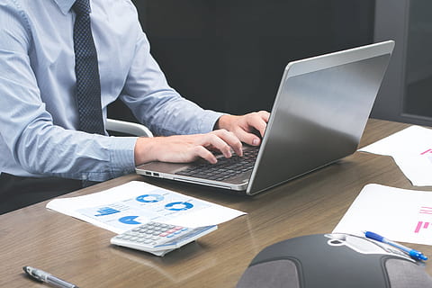 Office Staff Typing On Laptop Photo, Business, Computer, Keyboard HD wallpaper