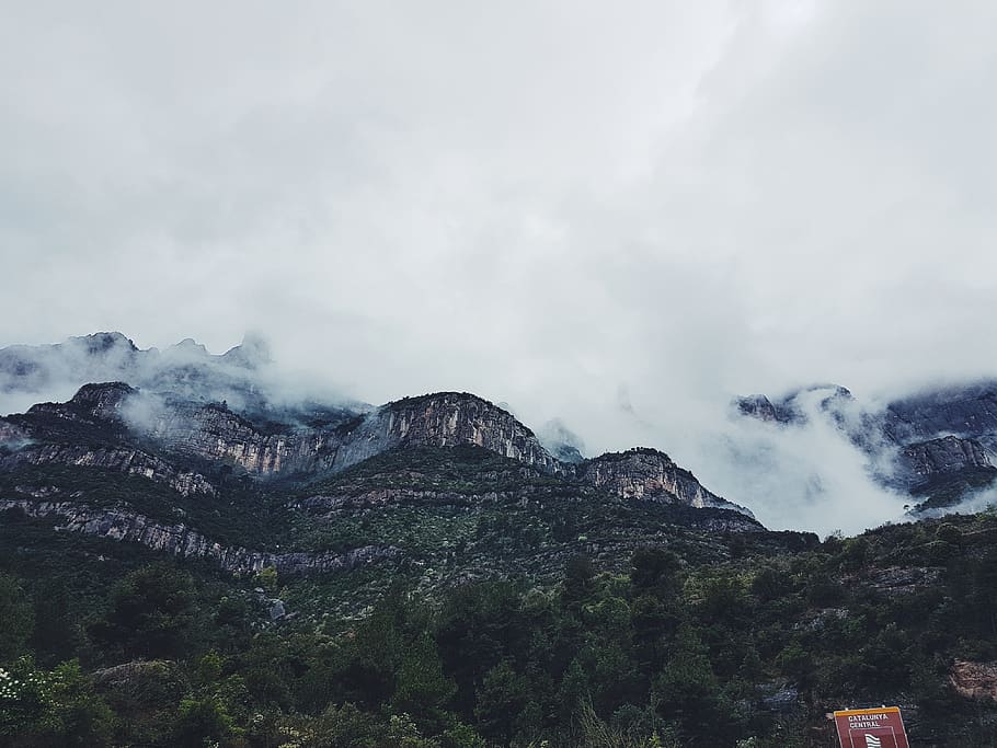 spain, montserrat, mountain, sky, scenics - nature, beauty in nature HD wallpaper