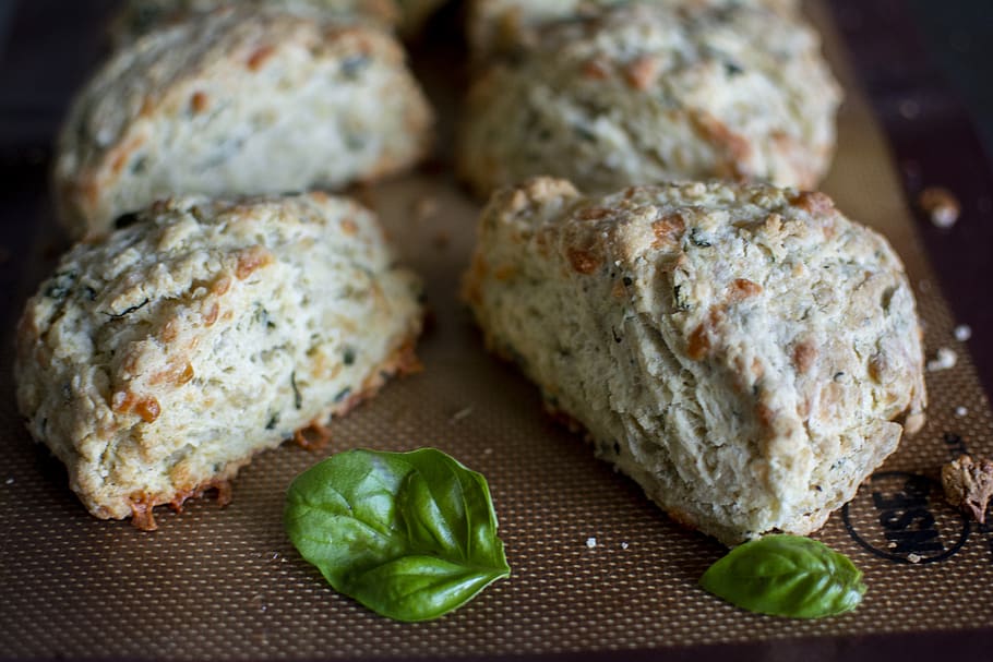 food, savory, basil, scone, baking, food and drink, freshness HD wallpaper