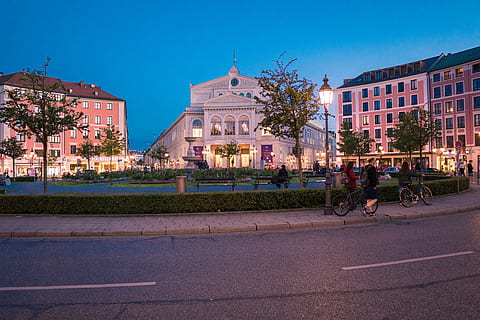 munich, gärtnerplatz, germany, münchen, glockenbach, night light HD wallpaper