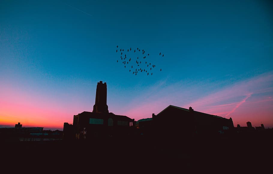 architecture, building, infrastructure, sunset, sky, cloud HD wallpaper
