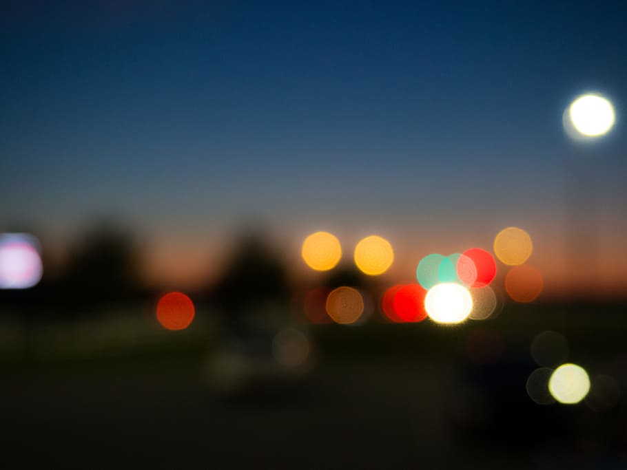 Blurred Sunset, Abstract, Sky, night, defocused, illuminated HD wallpaper