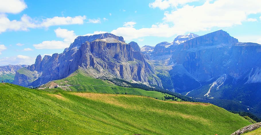 nature, italy, dolomites, scenics - nature, cloud - sky, mountain HD wallpaper