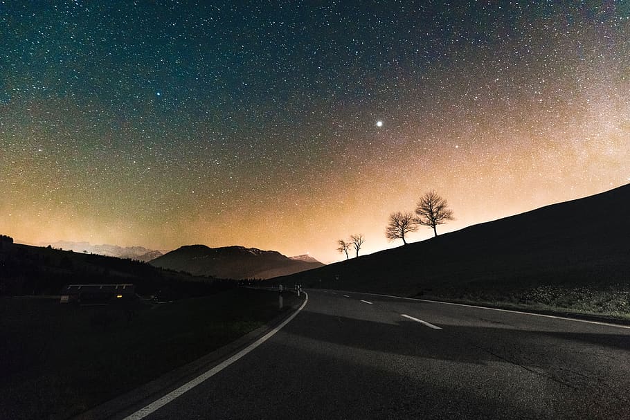 stars, galaxy, sky, night, evening, dark, lights, space, astronomy HD wallpaper