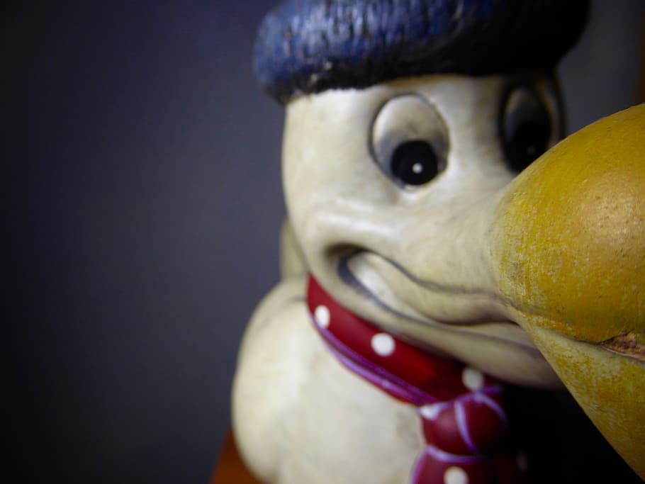 statue, statuette, fun, eye, seagul, focus, close-up, representation HD wallpaper
