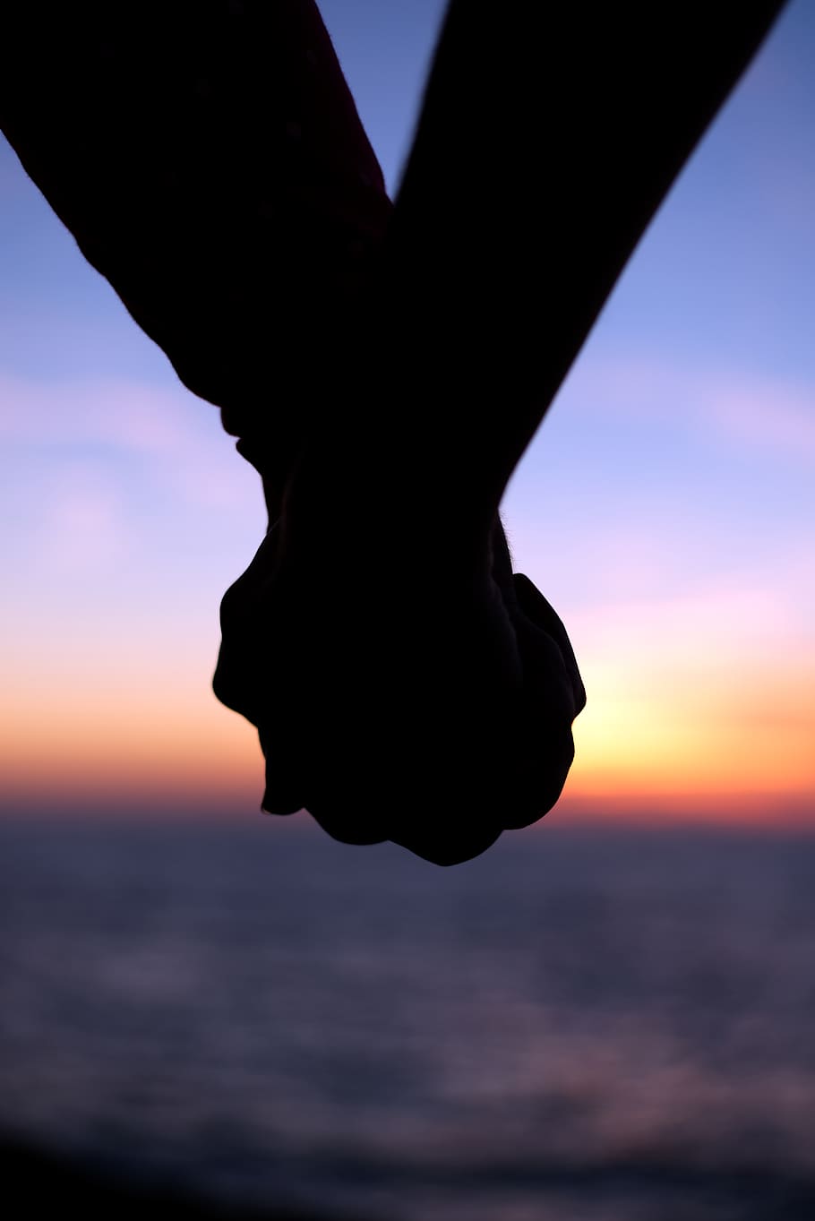 hand, person, human, holding hands, silhouette, sunset, hände, HD wallpaper