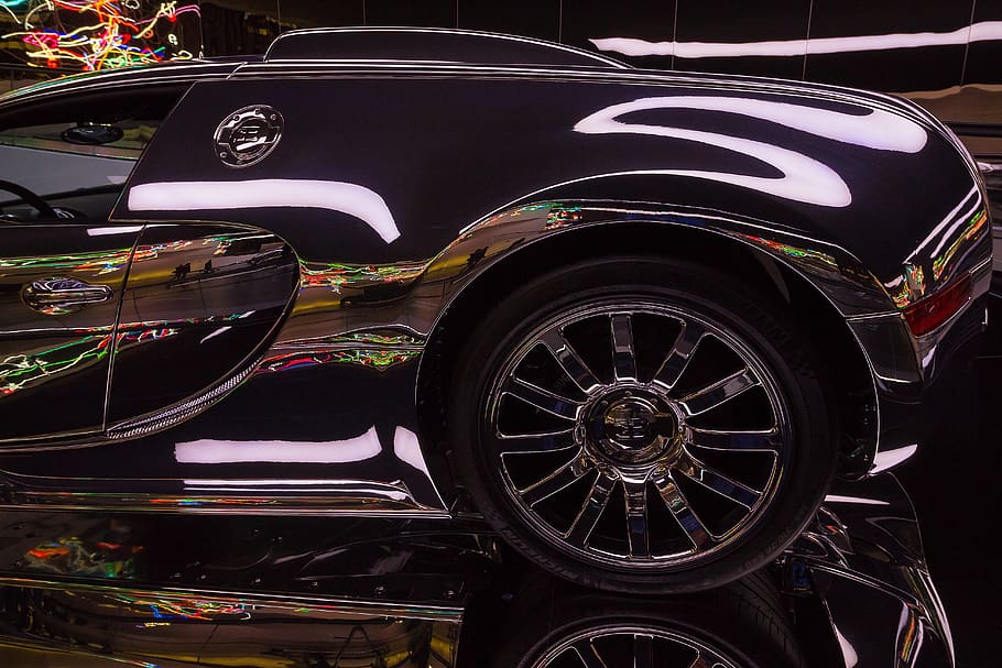 auto, mature, bugatti, veyron, rim, mirroring, light reflections HD wallpaper