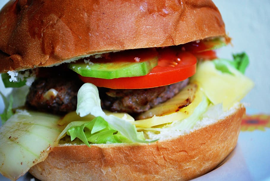 burger, food, sandwich, fast food, food and drink, bread, unhealthy eating HD wallpaper