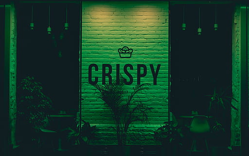 Crispy signage, home decor, food, meal, text, housing, building HD wallpaper
