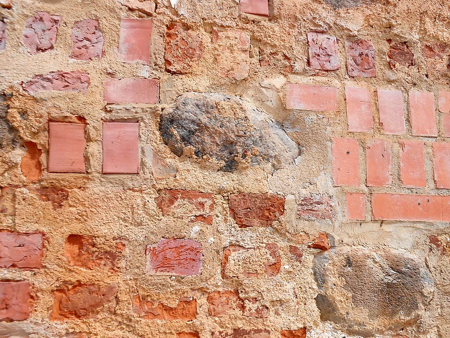 aged, background, block, break, brick, brickwall, crack, damaged HD wallpaper