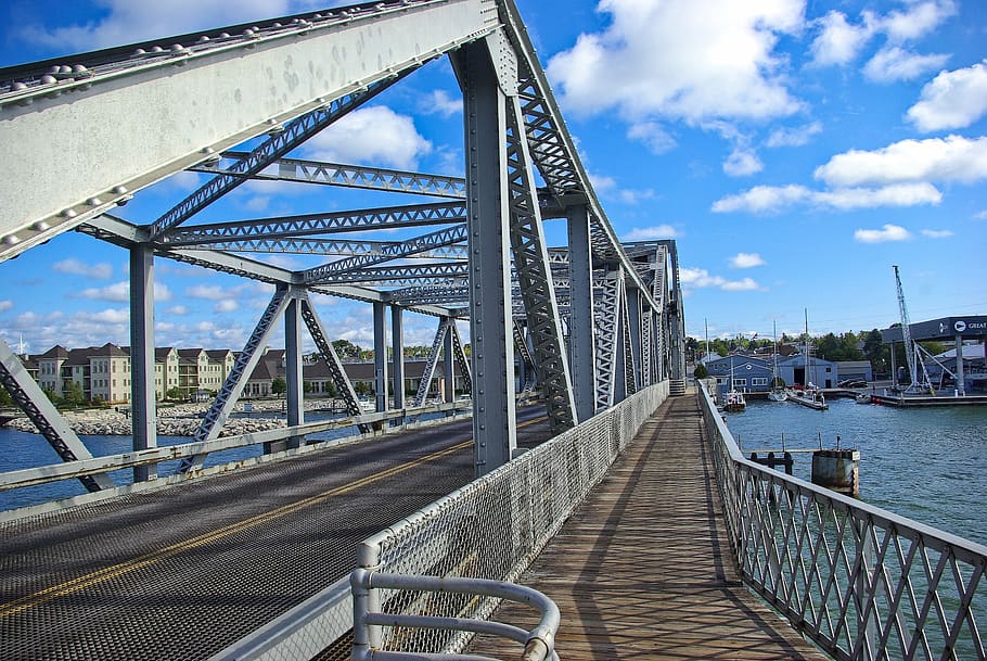 drawbridge in sturgeon bay, architecture, river, travel, transportation