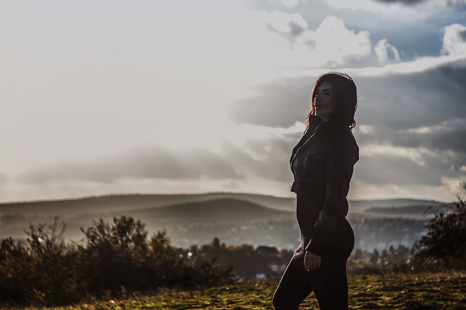 Selective Focus of Woman during Daytime, black leather jacket HD wallpaper