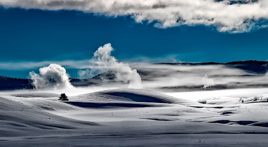 Gray Desert Under White and Blue Cloud Sunny Sky during Daytime HD wallpaper