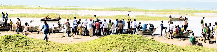 ethiopia, awassa, large group of people, panoramic, crowd, day HD wallpaper