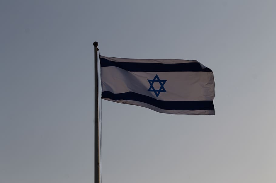 israel, masada, flag, patriotism, wind, waving, sky, low angle view HD wallpaper