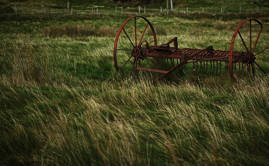 agriculture, device, rust, as, machine, tillage equipment, rusted HD wallpaper